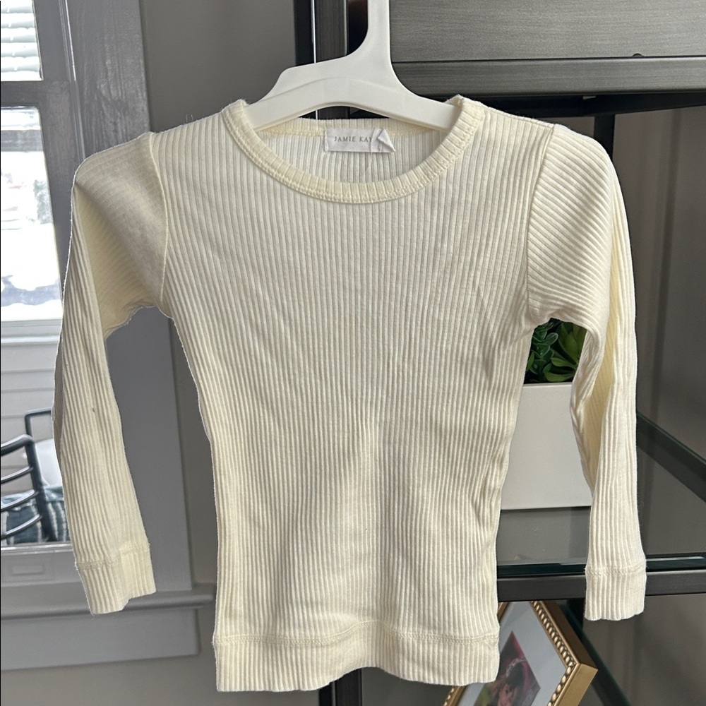 Jamie Kay Ivory Ribbed Long Sleeve Tee
